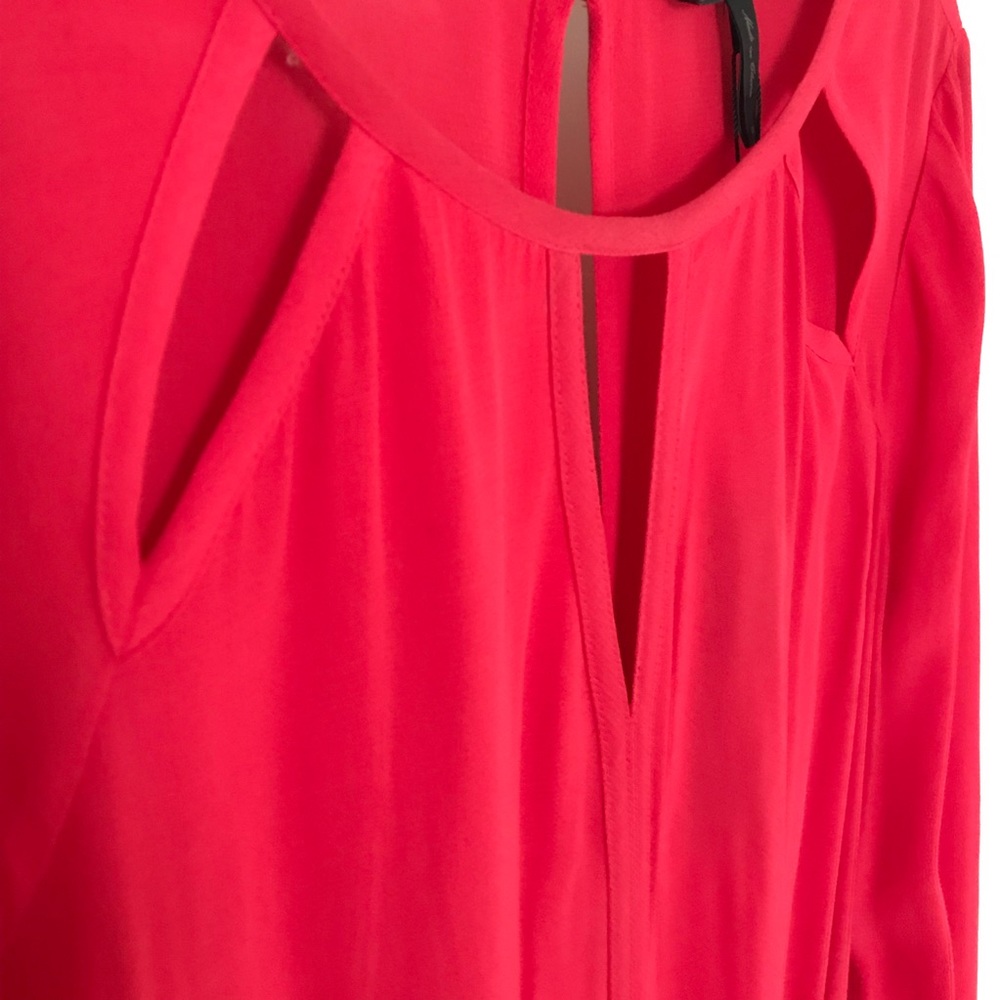 NWT BCBG Red Emmalise Long Sleeve Cutout Dress - Picture 7 of 8